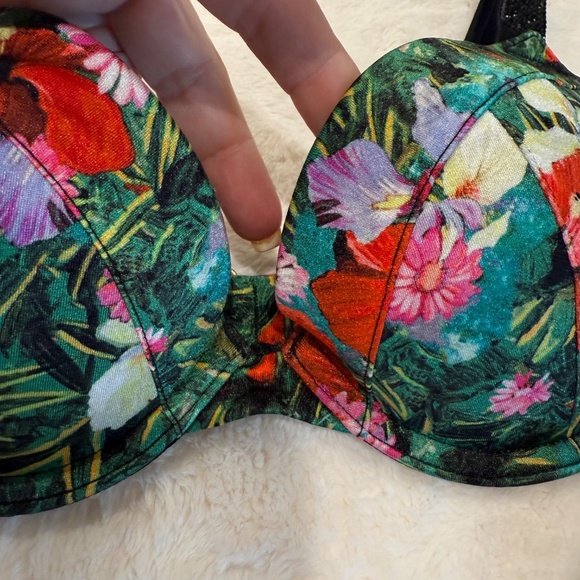 New! Victoria Secret Bombshell Push Up Brazilian Bikini Tropical 45613 - Picture 7 of 13